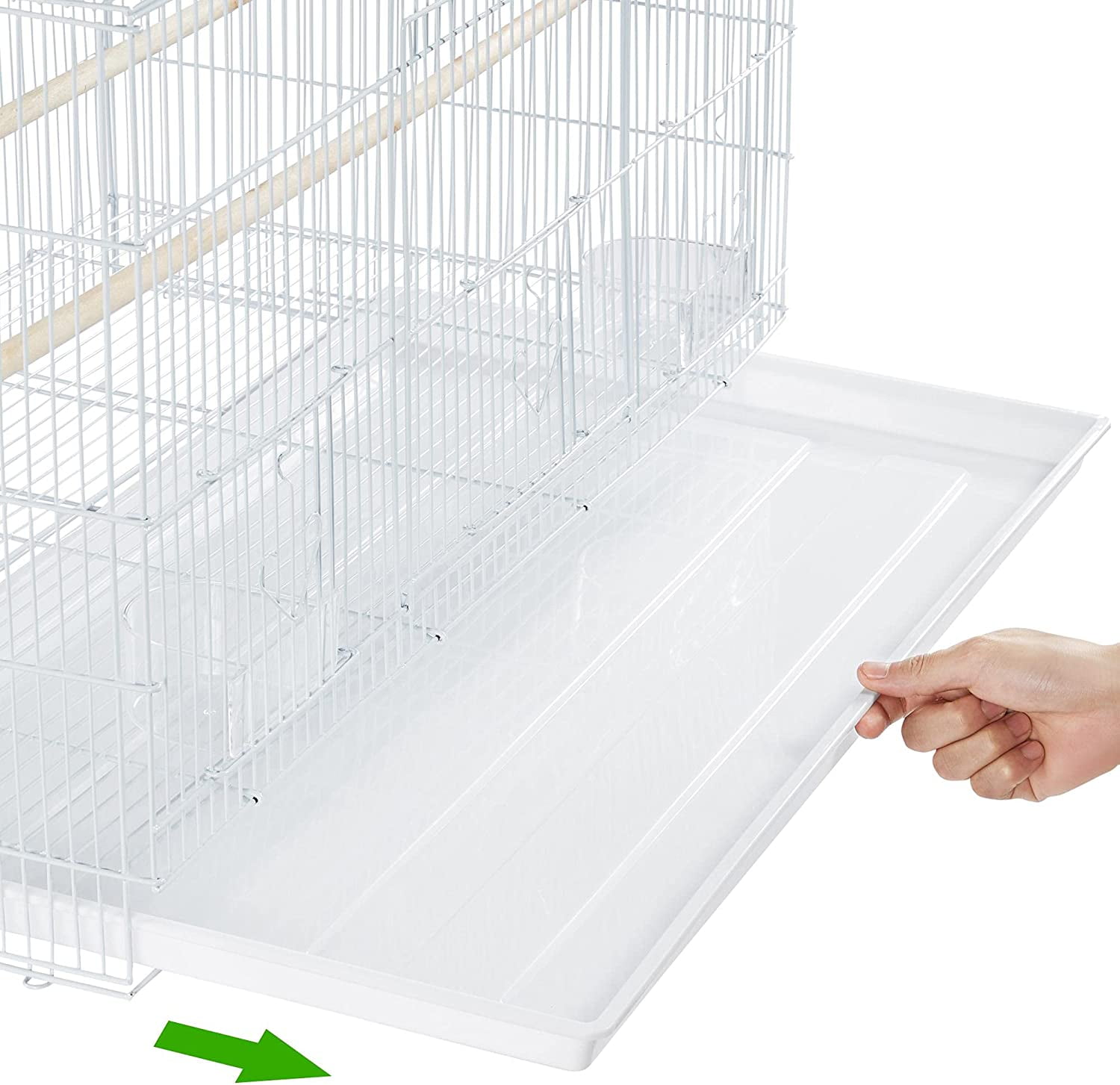 LibraMAl 30‘’ Flight Bird Cage Stackable Design for Small and Medium Birds with Slide Out Tray and Bottom Grate Budgies Cockatiels Lovebirds Canaries Parakeet Cage, White