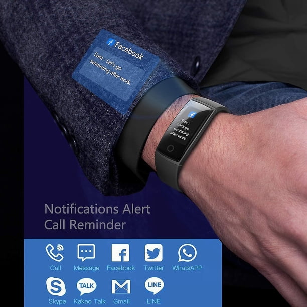 Relojes de seguimiento de actividad física, con monitor de frecuencia cardíaca de presión arterial Rastreador de actividad impermeable Ip67 con monitor de sue?o, Sma LingWen 8390614181144