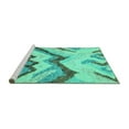 thumbnail image 2 of Ahgly Company Machine Washable Indoor Rectangle Abstract Turquoise Blue Modern Area Rugs, 2' x 3', 2 of 4