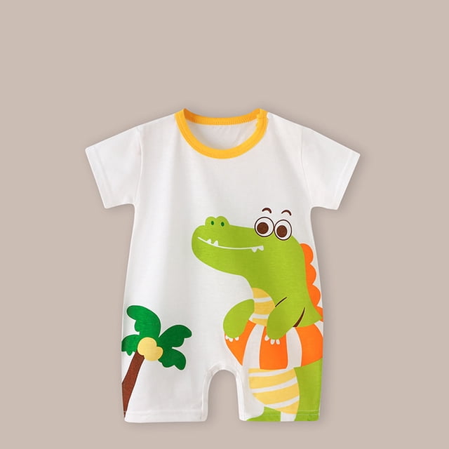Qertyioot Offres Baby Days T-Shirt à Manches Courtes Imprimé Col Rond Combinaison pour Tout-Petits Filles Garçons