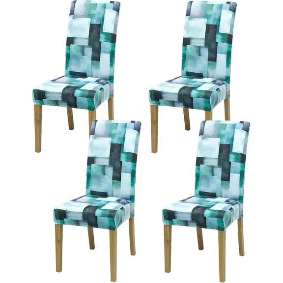 Dining Chair Covers, Dining Room Chair Cover Set of 4, Stretch Kitchen Chair Covers, Detachable Washable Chair Cover, Parsons Chair Slipcovers Protective, for Home, Restaurant, Banquet (Pattern 76)