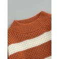 thumbnail image 5 of Baby Boy Girl  Warm Sweater Stripe High Neck Crochet Sweater Pullover Tops, 5 of 7
