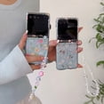 thumbnail image 3 of Dteck for Motorola Razr Ultra 2025 Case with Strap Bracelet Chain, Lightweight Cute Stylish Anti Yellowing Clear Hard PC Shockproof Cover,Light Pink Flower, 3 of 4