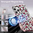 thumbnail image 2 of Feishell Magnetic Case For iPhone 15 Pro Luxury Leopard Cute Pattern Design Compatible with MagSafe Rubber Silicone Shockproof Case Wireless Charging for iPhone 15 Pro 6.1 inch, Rose, 2 of 7