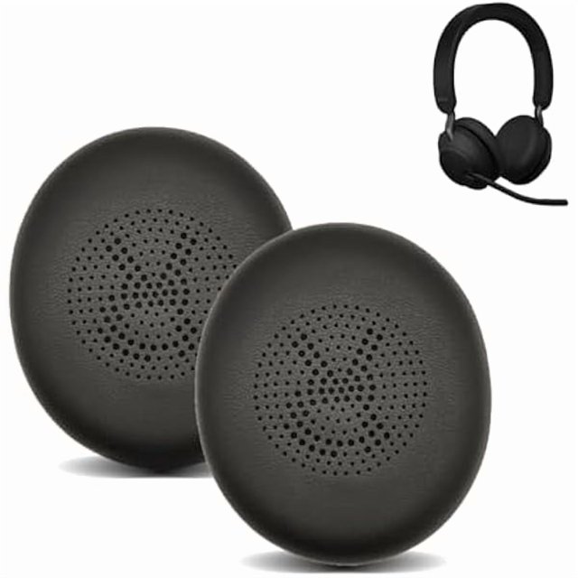 wonima11 Replacement Ear Pads Compitable with Jabra Evolve2 65 MS/65 UC/USB, Earpads Cushions for Evolve2 40 UC/MS/USB, Headset Ear Covers Also Fit Jabra Elite 45h (Black)