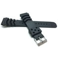 thumbnail image 3 of Bandini Black Rubber Sports Watch Band Strap for Seiko Diver Models and more, Ocean Ripples ( 22mm), 3 of 7