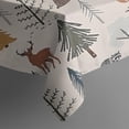 thumbnail image 5 of Beige Christmas Forest Animal Pattern Square Tablecloth,Waterproof Square Table Cover,Wipeable Spillproof Washable Table Cover for Home Kitchen Party Decor 52"x52"(132x132cm), 5 of 6