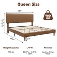 thumbnail image 4 of Frostbloom Queen Size Faux Leather Platform Bed Frame with Adjustable Headboard, Dark Brown, 4 of 9
