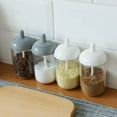 thumbnail image 1 of Pot à Sauce et Assaisonnement Anti-Humidité avec Cuillère, Pots à Condiments, Contenant à Épices Transparent, 1 of 8