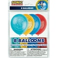 thumbnail image 2 of 12 inch Unique Sonic The Hedgehog (8 Pk) Latex Balloons (8 Pack) - Party Supplies Decorations, 2 of 6
