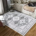 thumbnail image 6 of CAROMIO Washable Area Rugs for Bedroom Non Slip Large Area Rugs for Living Room Oriental Boho Rug Distressed Chenille Carpet Stain Resistant Throw Rugs, 8' x 10' Gray, 6 of 7