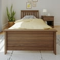 thumbnail image 2 of Carousel Twin Bed Frame, Solid Wood Classic Platform Bed with Headboard, Walnut, 2 of 7