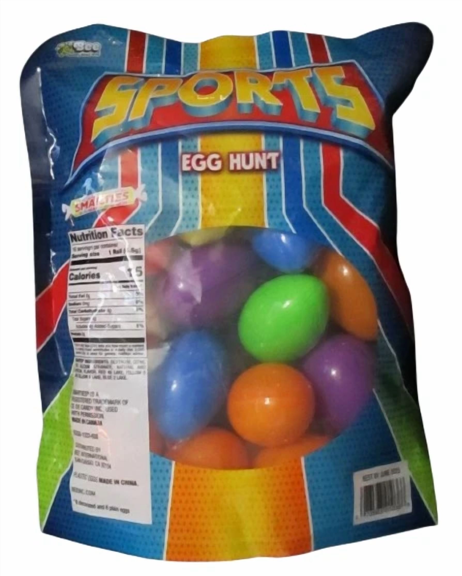 ZYLER- Bee Smarties Sports Easter Egg Hunt 16 Plastic Eggs W/Candy Inside 2.5 Oz 71G