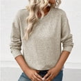 thumbnail image 4 of BLVB Women's Fall Sweaters Casual Crewneck Long Sleeve Knitted Sweater Casual Solid Pullover Jumpers Tops, 4 of 8