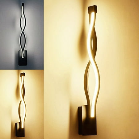 

HOTBEST Modern Wall Lights LED Aisle Lights Wall Sconce Light Eye-Caring Spiral Lighting Fixtures Aluminum Wavy Lines Shape for Living Room Bedroom Stairway Corridor (Warm White)