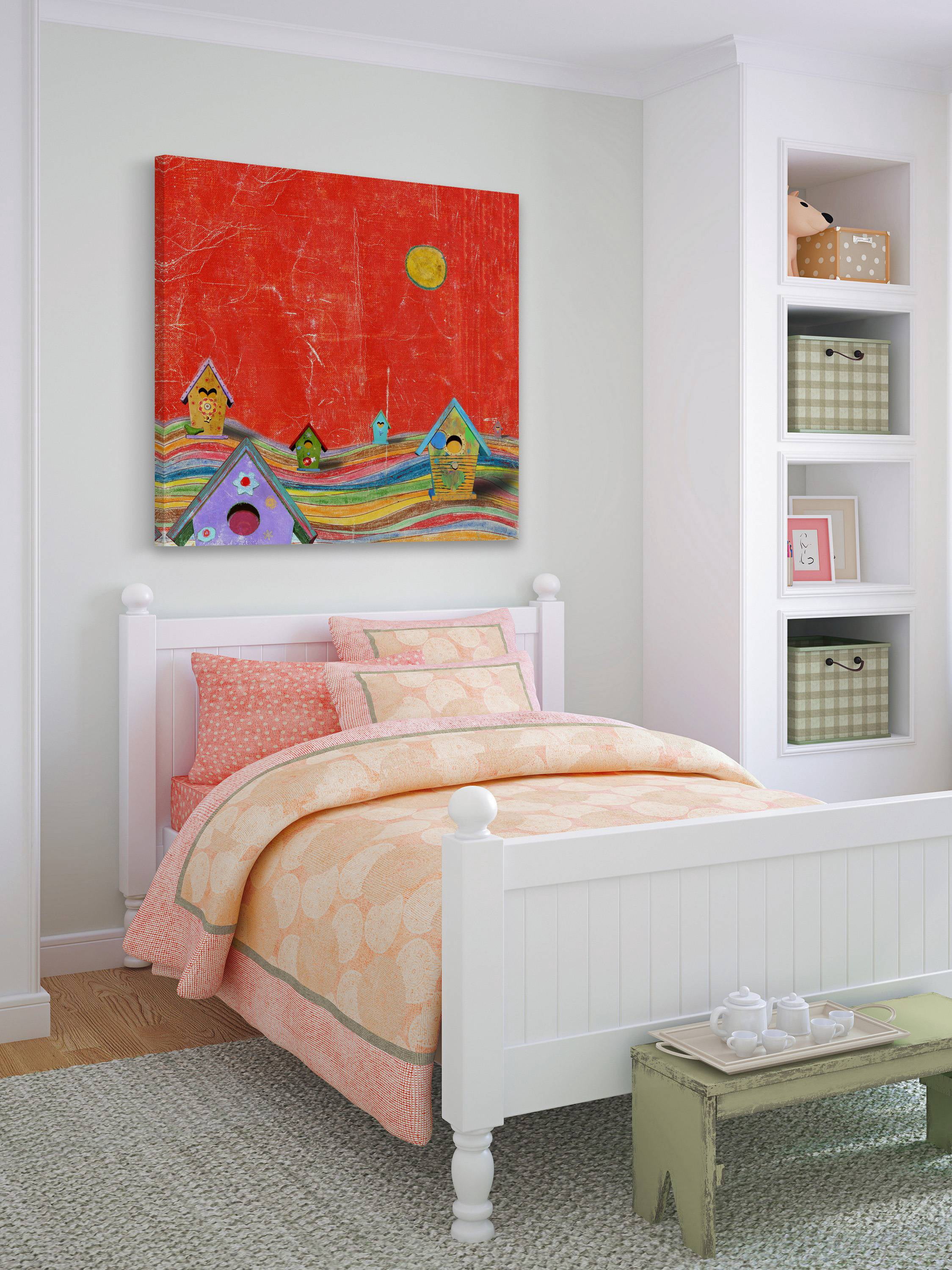 Marmont Hill Feathers, Dots & Stripes X Canvas Wall Art