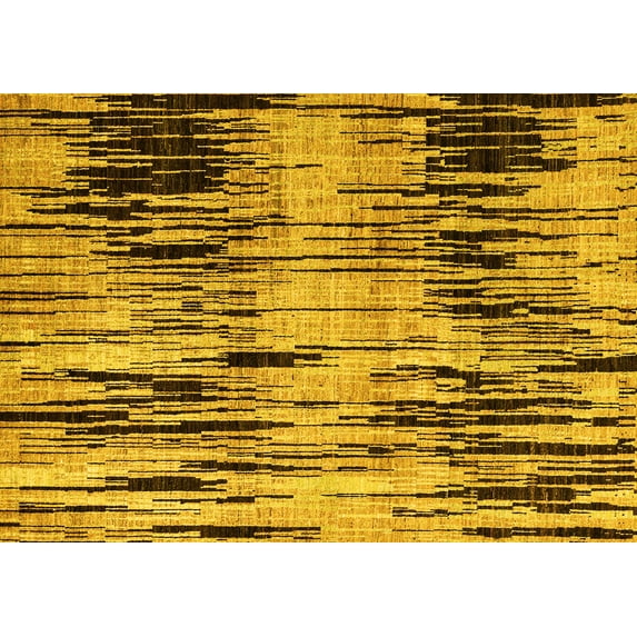 Ahgly Company Indoor Rectangle Abstract Yellow Modern Area Rugs, 8' x 10'