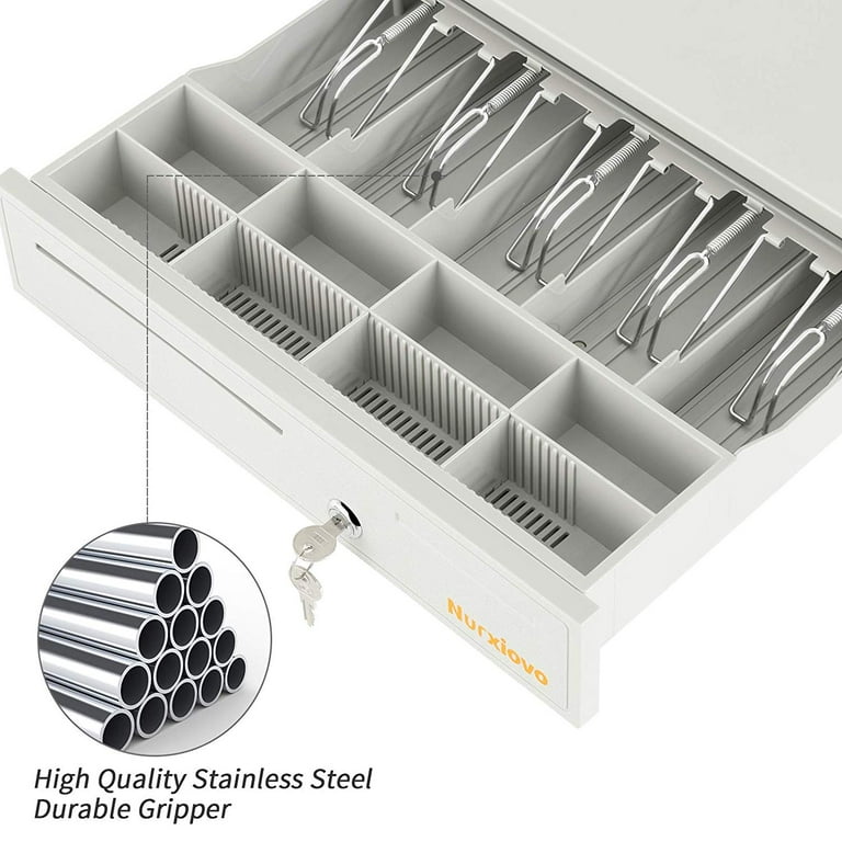 Cash Register Drawer -Nurxiovo 16 Inch Money Box 5 Bill 8 Coin