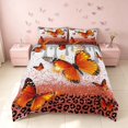 thumbnail image 3 of Homewish Orange Butterfly Leopard Print Duvet Cover Queen, Animal Queen Bedding, Polka Dots Reversible, 3 Piece 1 Duvet Cover and 2 Pillowcases, 3 of 6