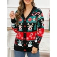 thumbnail image 4 of Elippeo Women’s Cardigans Christmas Sweaters Long Sleeve V Neck Button Down Sweaters Classic Winter Tops, 4 of 9