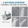 thumbnail image 4 of Metal Shower Diverter with Low Handheld Holder, 3-Way Diverter Valve with Pause Mode for Handheld and Fixed Shower Head, 4-Settings Universal Bathing System Replacement Part(Brushed Nickel), 4 of 11