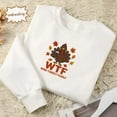 thumbnail image 2 of Funny WTF Thanksgiving Family Embroidered Shirt, Thanksgiving Food Embroidery Tee, Cozy Fall Mama Embroidered Top, Wine Turkey Friends Shirt, 2 of 5