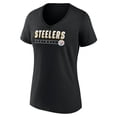 thumbnail image 2 of Women's Black Pittsburgh Steelers Primary Play V-Neck T-Shirt, 2 of 3