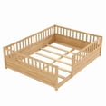thumbnail image 5 of Bellemave Queen Size Floor Bed, Queen Montessori Bed Frame with High Fence Rails, Solid Wood Queen Beds Frame, Easy Assembly Platform Beds,Natural, 5 of 8
