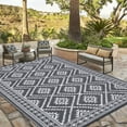 thumbnail image 5 of Garvee Waterproof  Outdoor Rug, 9'x12' Outdoor Patio Rug Mat, Reversible Plastic Rugs with Storage Bag, Portable Modern Outdoor Carpet for Camping, Balcony, Deck, Backyard, Gray, 5 of 9