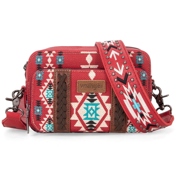Bolso Cruzado Montana West Wrangler Boho Azteca Rojo WG2207