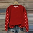 thumbnail image 2 of FAIWAD Sweatshirt for Women Crewneck Long Sleeve Polka Dot Print Pullover Tops Loose Drop Shoulder Clothes, 2 of 5