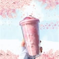 thumbnail image 1 of Gobelet avec Couvercle et Paille Isolé à Double Paroi Réutilisable Étanche 480 ml Gobelet de Voyage Sans BPA - Rose, 1 of 5