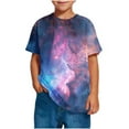 thumbnail image 6 of Frwgonr Big Girl Tees Soft Space Tees Kids Boys Casual Tshirts Clothes Summer Tops Blue, Size 3-14 Years, 6 of 6
