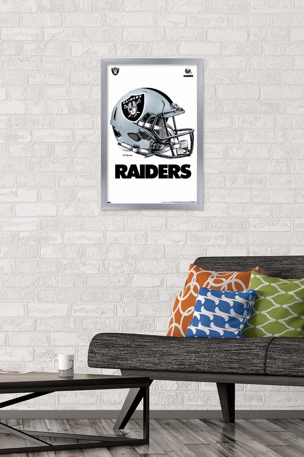 NFL Las Vegas Raiders - Drip Helmet 20 Wall Poster, 22.375" x 34" Framed