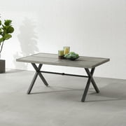 Otto Outdoor Metal Dining Table Gray/Matte Black