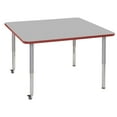 thumbnail image 1 of ECR4Kids 48in x 48in Square Everyday T-Mold Adjustable Activity Table Grey/Red/Silver - Super Leg, 1 of 2