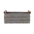 thumbnail image 6 of Household Essentials Decorative Woven Baskets, Set of 3, Paper Rope with Wood Handles, Sturdy Metal Frame, Small, Medium and Large, Grey, 6 of 9