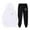 White, variant on Wyzesi White Sweatshirts Off The Shoulder Women's Two Piece Pants Set with Cute English Print Long Sleeve Hooded Sweatshirt
