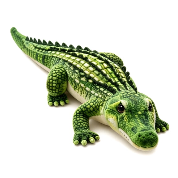 65CM Realistic Green Crocodile Stuffed Plush Toy, Lifelike Reptile Animal Long Body Pillow, Soft Comfort Cuddle Plush Gift for Kids Bedroom Decor Birthday Holiday Present