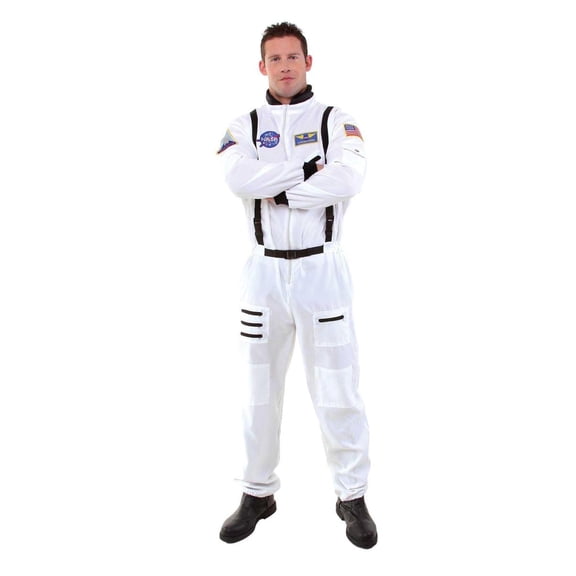 Astronaut White Costume Jumpsuit Adult Male Standard