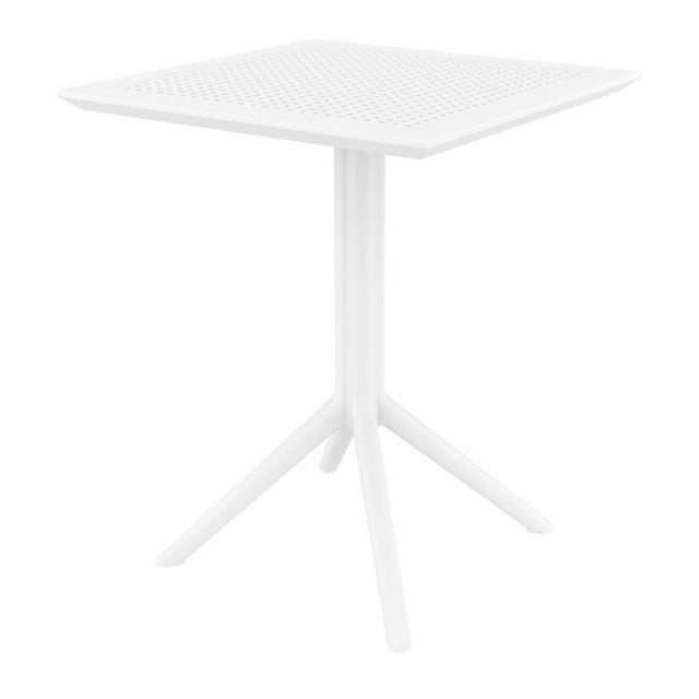 Compamia Sky 24 inch Square Folding Table with Resin Top, White (1 Count)