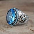 thumbnail image 2 of K-KED 925 Silver Filled Blue Cubic Zircon Ring Women Delicate Jewelry Wedding Gift Size 6-10-#11-10, 2 of 6