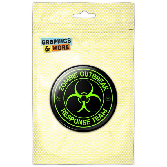 Zombie Outbreak Response Team Green Pinback Button Pin Badge