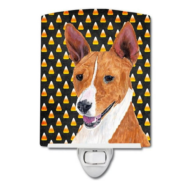 Carolines Treasures SC9185CNL Basenji Candy Corn Halloween Portrait Ceramic Night Light
