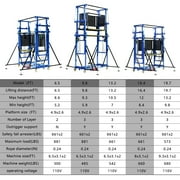 660 Lbs Electric Scaffolding Lift, 13.2FT Motorized Scaffold Platform with Remote Control, CE Certified for Home Decoration, Roof Repairs & Construction