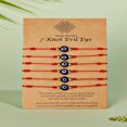 thumbnail image 2 of SNNROO 6pcs Red Rope Knot Evil Eye Blue Eye Friendship Bracelets For Children With Adjustable Paper Card, 2 of 5