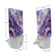 thumbnail image 7 of PhooArto Purple Lavender Gold Marble Texture Plug in LED Night Light Auto Sensor Dusk to Dawn Decorative Night for Bedroom, Bathroom, Kitchen, Hallway, Stairs, Baby's Room, Energy Saving, 7 of 7