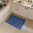 thumbnail image 2 of ODIKA 3'x5' Navy Blue Chain Nautical Star Compass Washable Area Rug Flowing Curved With Geometric Gems Starbursts Maritime Contemporary for Hallway, Laundry Room, Non-Slip, Flatweave, Easy Care, 2 of 7