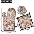 thumbnail image 6 of Poodle and Flowers Floral Kitchen Oven Mitt and Pot Holder Sets 2 Pcs for Baking, Cooking and Grilling, Heat Resistant Up To 392 °F, 6 of 7