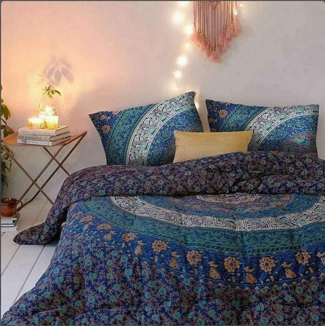 Bohemian Indian Mandala Queen Size Duvet Doona Cover Hippie Bedding Quilt Set 